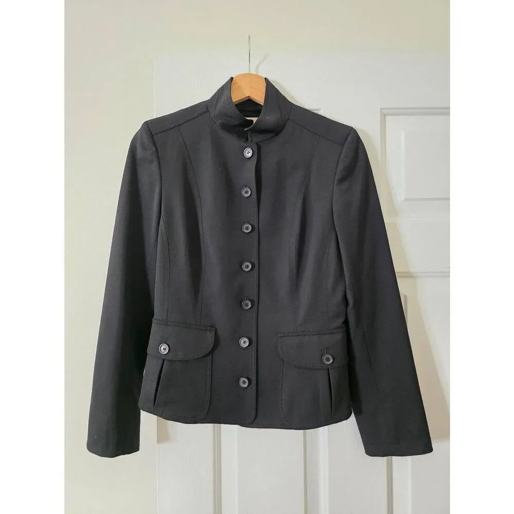 Burberry Black Wool Tailored Blazer Size 4
